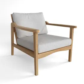 Anderson Teak 082045295993 Amalfi Deep Seating Armchair Wood Outdoor Chair With Sunbrella Cushion