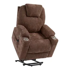 Mag9257-rc-dbr Angeles Home Brown Chenille Power Lift Recliner Chair With Vibration Massage And