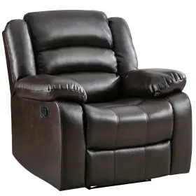 Rr5028 Anj Manual Recliner Chair Breathable Faux Leather Reclining Chairs With Overstuf