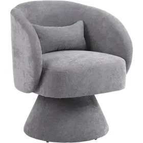 Zwhw395101947 Anpport Modern Light Grey Linen Swivel Barrel Accent Arm Chair With 1-pillow Of