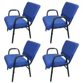 Ac771 Antakipro Four Chairs Heavy Duty Fixed Blue Assembly Chair