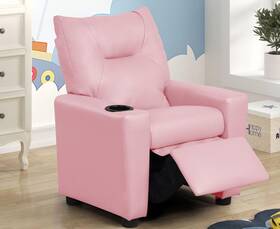 Anwickjeff 712974638164 Kids Recliner Chair With Cup Holder Modern Adjustable Pink