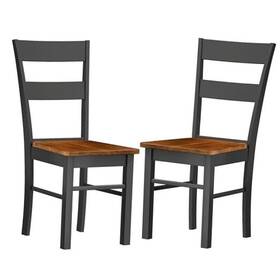 Aosom Llc 196393078730 Dining Chairs Set Of 2 Farmhouse Kitchen And Room With Open Black