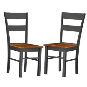 Aosom Llc 196393078730 Dining Chairs Set Of 2 Farmhouse Kitchen And Room With Open Black