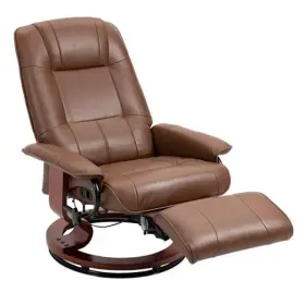 Aosom Llc 196393151051 Faux Leather Manual Recliner Adjustable Swivel Lounge Chair With Brown