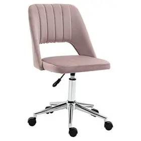 Aosom Llc 842525159821 Modern Mid Back Office Chair With Velvet Fabric Swivel Computer Armless Desk