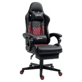 921-467bk Aosom Llc Racing Gaming Chair Diamond Pu Leather Office Gamer High Back Black