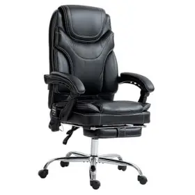 921-682v80bk Aosom Llc Pu Leather Vibration Massage Office Chair With 6 Points Heated Reclining