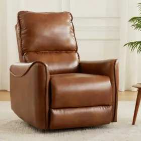 Mea026-cu013 Aquaverve Brown Air Leather Electric Recliner Chair With Heat Massage Usb Port Rocker &