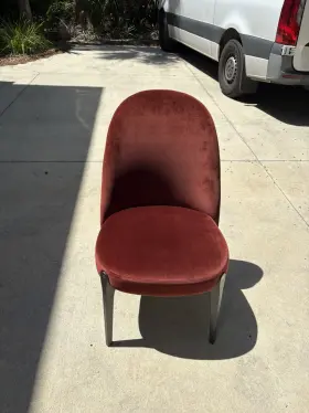 30botsdchbcs Arhaus Bottoni Dining Chair Rust Upholstered Armless Metal Contemporary