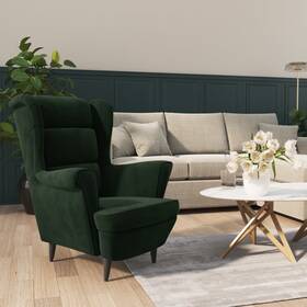Armchair Dark Green Velvet Plywood Standard Armchair 720286072226 Other