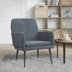 Armchair Dark Grey Velvet 720845676117 100% Polyester Metal Plywood Medium