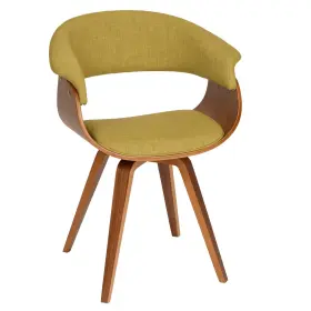 Armen Living 638170587078 Summer Chair In Green Fabric And Walnut Wood Finish 31 Inch X 25 22
