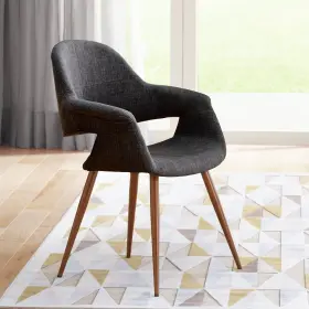 Armen Living 643507348369 Phoebe Modern Charcoal Fabric Accent Armchair
