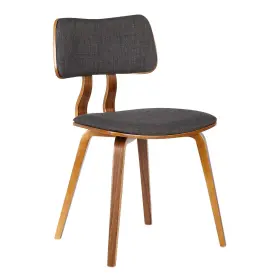 Armen Living 643507349205 Jaguar Dining Chair In Charcoal Fabric And Walnut Wood Finish Charcoal/walnut