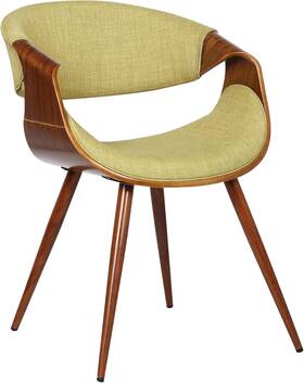 Armen Living 711181372144 Butterfly Mid-century Dining Chair Walnut Green Fabric