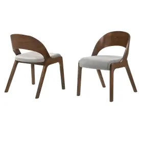 Armen Living 721535741731 Polly Mid-century Modern Dining Accent Chairs In Walnut Finish And