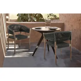 Armen Living 721535755561 Doris Indoor Outdoor Dining Chair In Eucalytpus Wood With Charcoal