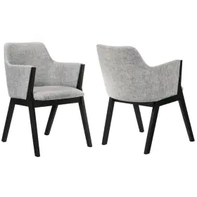 Armen Living 721535757282 Renzo Light Fabric Wood Dining Side Chairs-set Of 2 18 Inch Sh