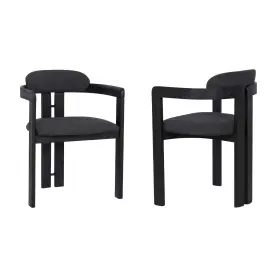 Armen Living 810024536603 Jazmin Fabric Modern Dining Chairs Charcoal Set Of 2