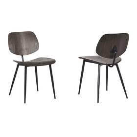 Armen Living 810024537297 Lcmksiwa Miki Mid-century Metal Dining Room Accent Chair-set Of 2 18 Inch Height