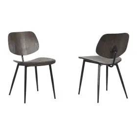 Armen Living 810024537297 Lcmksiwa Miki Mid-century Metal Dining Room Accent Chair-set Of 2 18 Inch Height