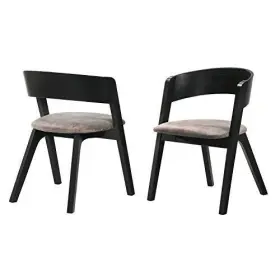 Armen Living 810024538409 Jackie Mid-century Modern Dining Accent Chairs Finish Fabric-set Of 2 21 Inch Wi