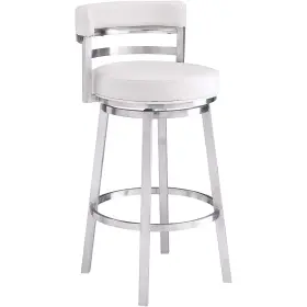 Lcmababswh26 Armen Living Madrid Contemporary Barstool In Brushed Stainless Steel Finish And