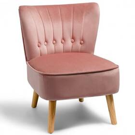 Armless Accent Chair Tufted Velvet Leisure Chair-pink - Color Pi 461758238764 Chair-pink -