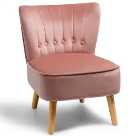 Armless Accent Chair Tufted Velvet Leisure Chair-pink - Color Pi 461758238764