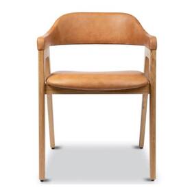 Aron Living Al10561-tan-4p Atlas Dining Chair In Tan Faux Leather Set Of 4
