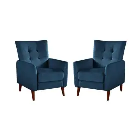 Knm680-navy-s2 Artful Living Design Lidia Navy Wood Legs Recliner Set Of 2