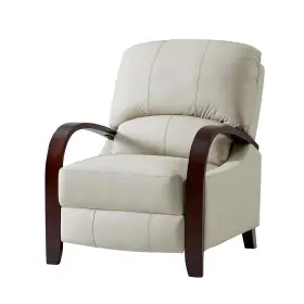 Lbl5018-beige-p Artful Living Design Ernesto Beige Genuine Leather With The Wooden Armrest Recliner