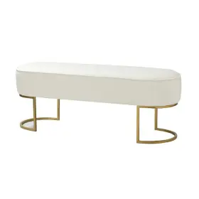 Lysn20028l-ivory Artful Living Design Clara Ivory Wide Bench With Metal Legs 48 Inch