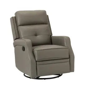Z2lbch0058-dove Artful Living Design Ifigenia 28.74 Wide Dove Genuine Leather Swivel Rocker Recliner With Tufted Back