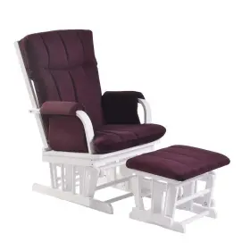 Artiva Usa 813261012299 Home Deluxe Microfiber Wood Glider With Ottoman Set