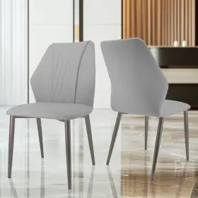 0de20234589 Artloge Set Of 2 Microfiber Leather Dining Chair Armless Accent Chairs With Metal Legs
