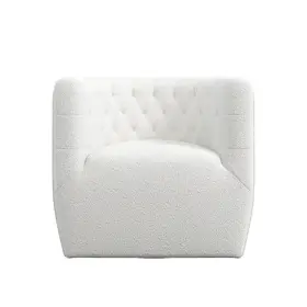 Ashcroft Furniture Co 810116159390 Delaney Cream Boucle Nursery Swivel Chair