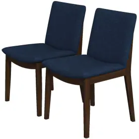 Ash0311 Ashcroft Furniture Co Valentine Mid-century Modern Blue Fabric Dining Chair Set