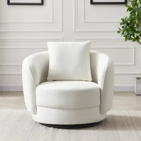 Hmd00483 Ashcroft Furniture Co Accent Arm Chair 34.6 Inch X 32.3 Fabric Luxury In Ivory
