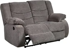 Ashley Furniture 313050928911 Tulen Modern Manual Pull Tab Reclining Loveseat Dark Gray