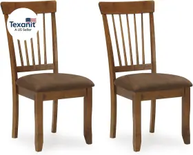 Ashley Furniture 313112746705 Berringer Spindle Back 18 Inch Dining Chairs Set Of 2 Rustic Light Brown With