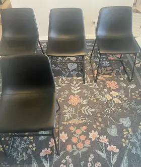 D372-06 Ashley Furniture Centiar Black Faux Leather Dining Chairs Set Of 4