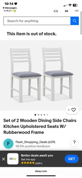 D397-124 Ashley Furniture Set Of 2 Wooden Dining Side Cha Kitchen Unholstered Seats With Cushions