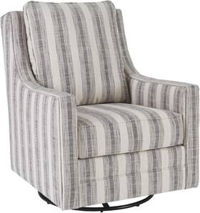 Ashley Furniture Industries 711181020106 Signature Design By Kambria Striped Upholstered Swivel Accent Glider Chai
