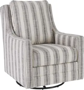 Ashley Furniture Industries 711181020106 Signature Design By Kambria Striped Upholstered Swivel Accent Glider Chai