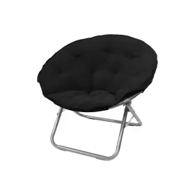 Asstd National Brand 037873916558 Mainstays Large Super Soft Microsuede 30 Inch Saucer Chair Black