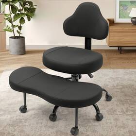Athope 008678855151 Cross Legged Office Chair Criss Medition Kneeling Yoga Seat - Black
