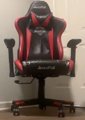 Autofull 756839494854 Gaming Chair Pc With Ergonomics Lumbar Support Red And Black