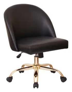 Fl3224gu6 Ave Six Layton Mid-back Adjustable Plush Office Chair With 5-star Base Gold Finish A